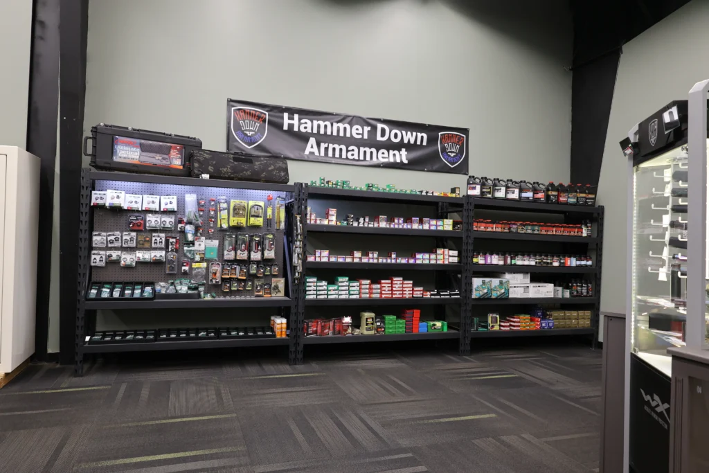interior of Hammer Down Armament firearms store in Bellefonte Pennsylvania